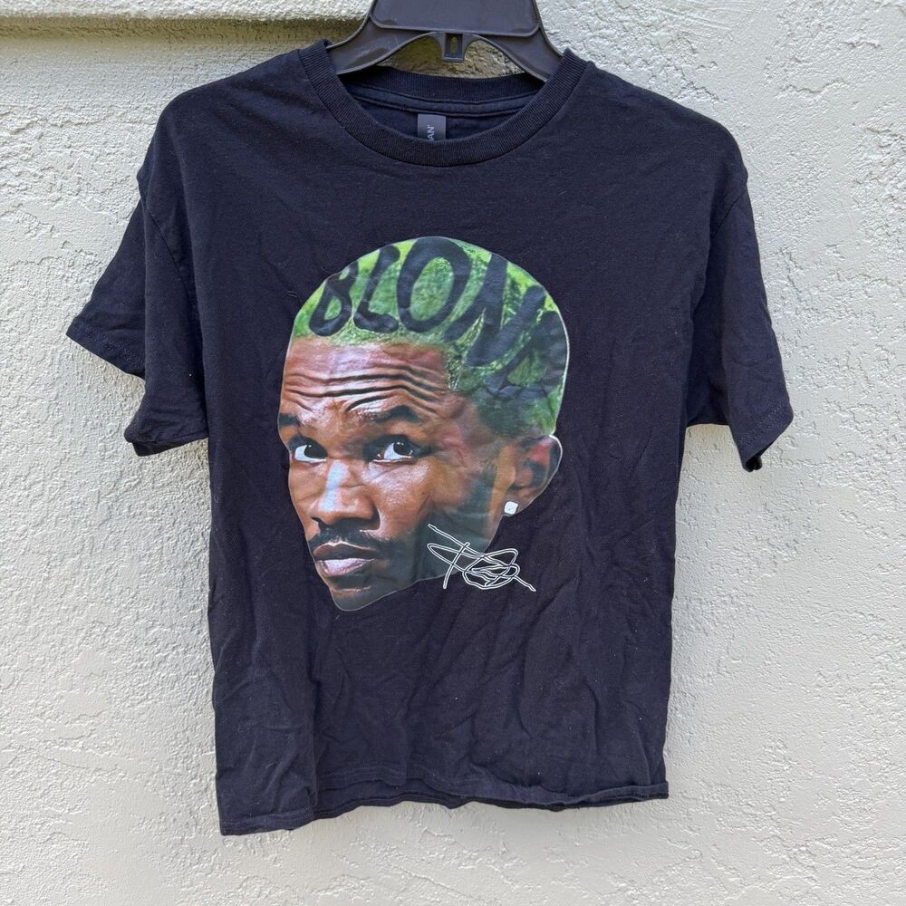 Frank Ocean Blond Graphic Tee Gildan Black Size M 27x17 Green Hair Album Cover